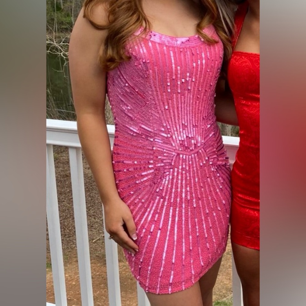 Sparkling Pink Mini Dress